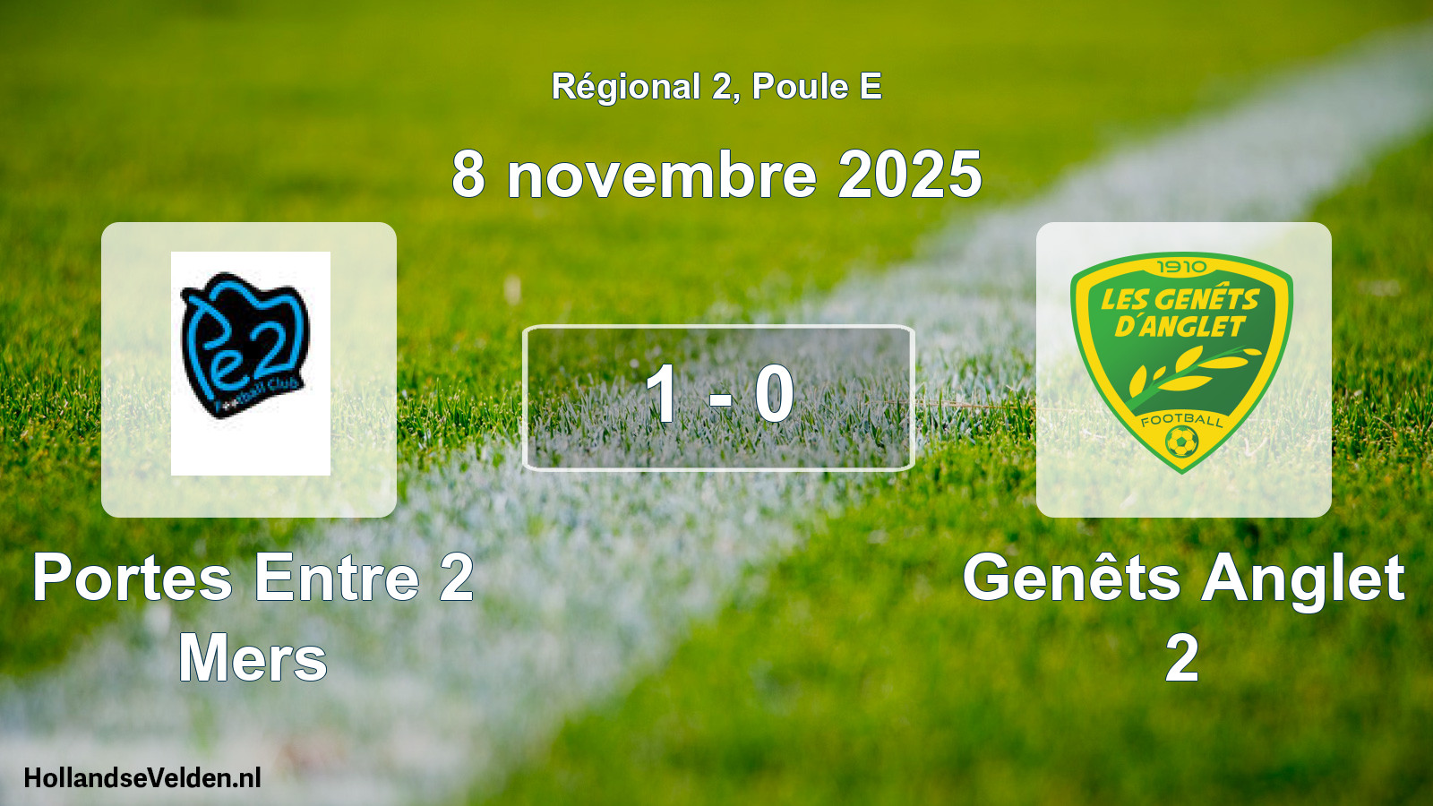 Total number of matches played: Portes Entre 2 Mers - Genêts Anglet 2 1 - 0 (8 November 2025)