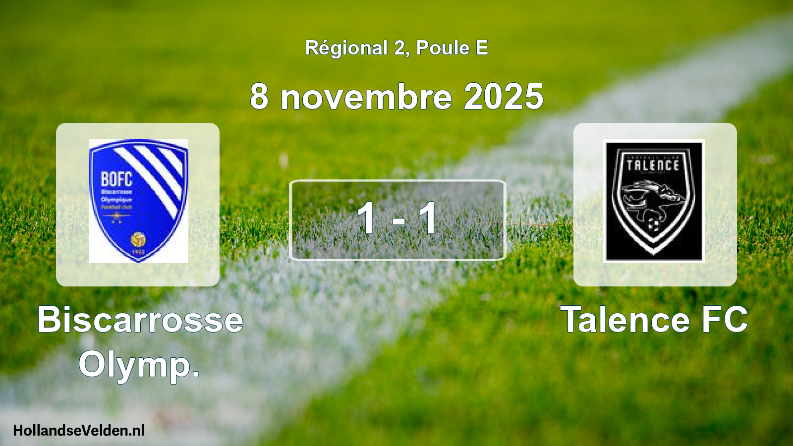Gespeelde wedstrijd: Biscarrosse Olymp. - Talence FC 1 - 1 (8 november 2025)