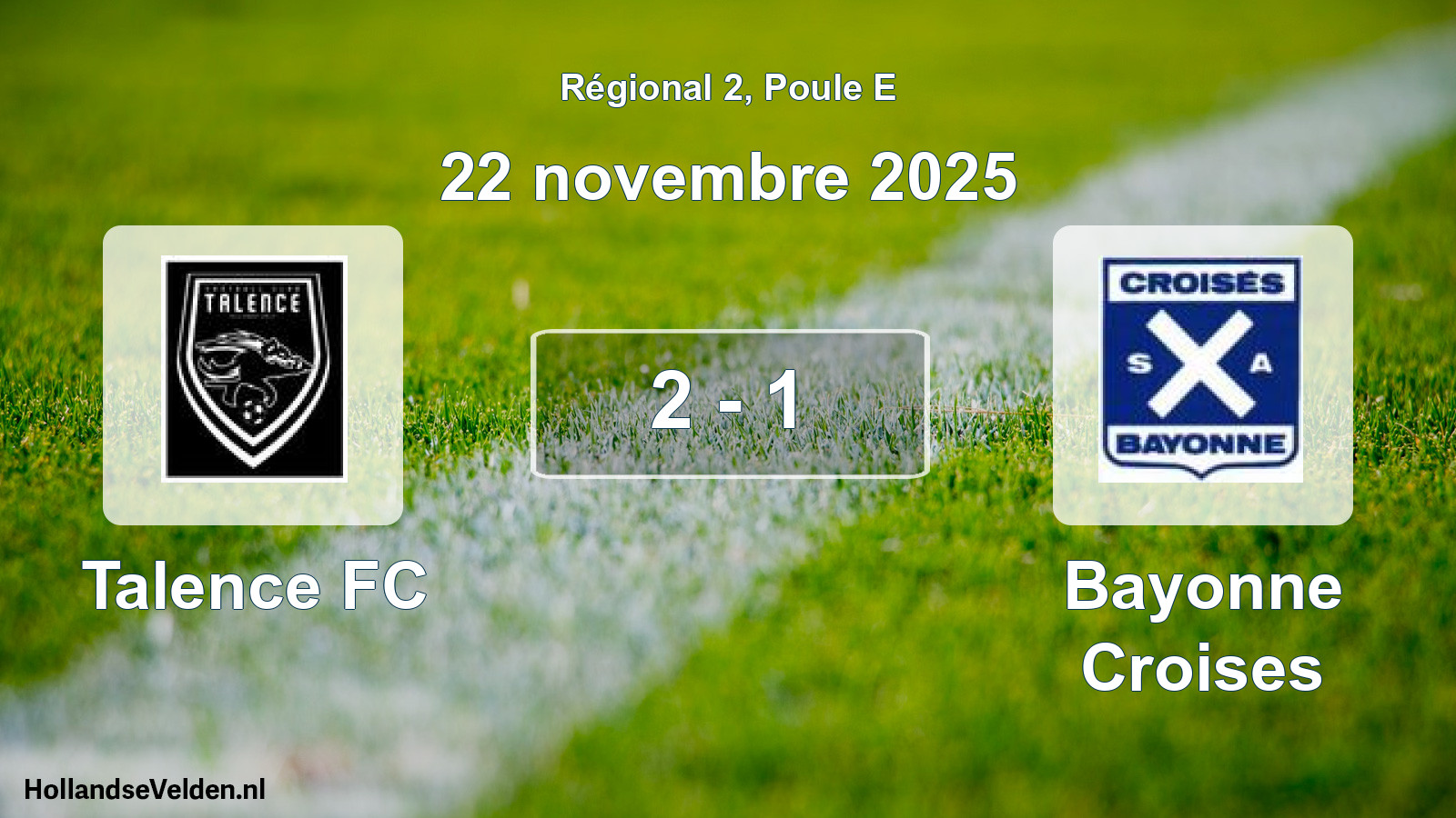 Match joué: Talence FC - Bayonne Croises 2 - 1 (22 novembre 2025)