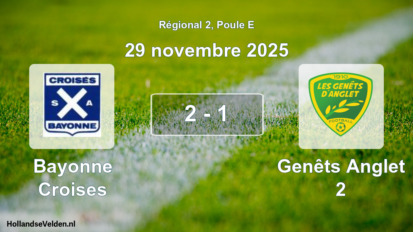 Total number of matches played: Bayonne Croises - Genêts Anglet 2 2 - 1 (29 November 2025)
