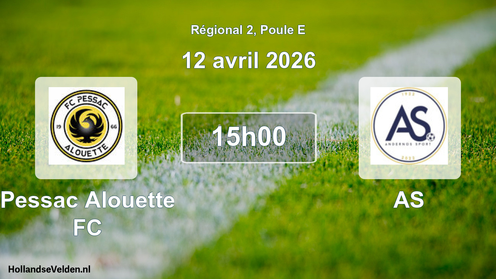 Match programmé: Pessac Alouette FC - AS (12 avril 2026)
