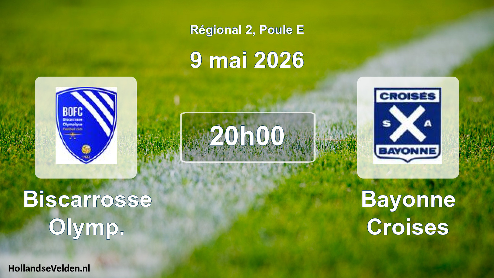 Match programmé: Biscarrosse Olymp. - Bayonne Croises (9 mai 2026)