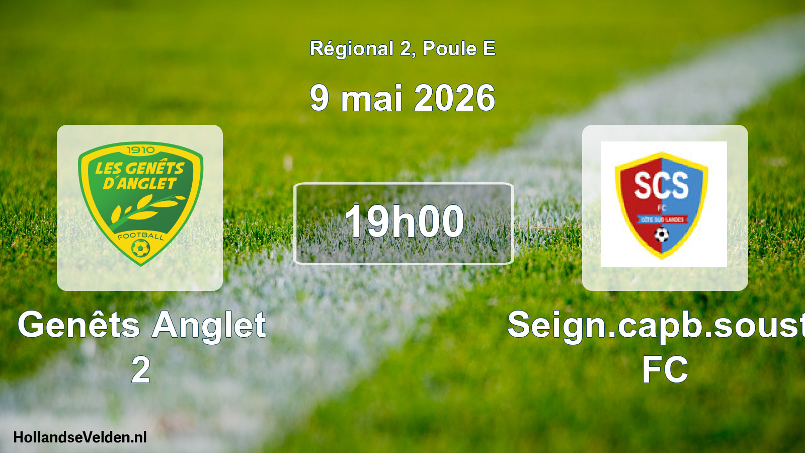 Geplande wedstrijd: Genêts Anglet 2 - Seign.capb.soust. FC (9 mei 2026)