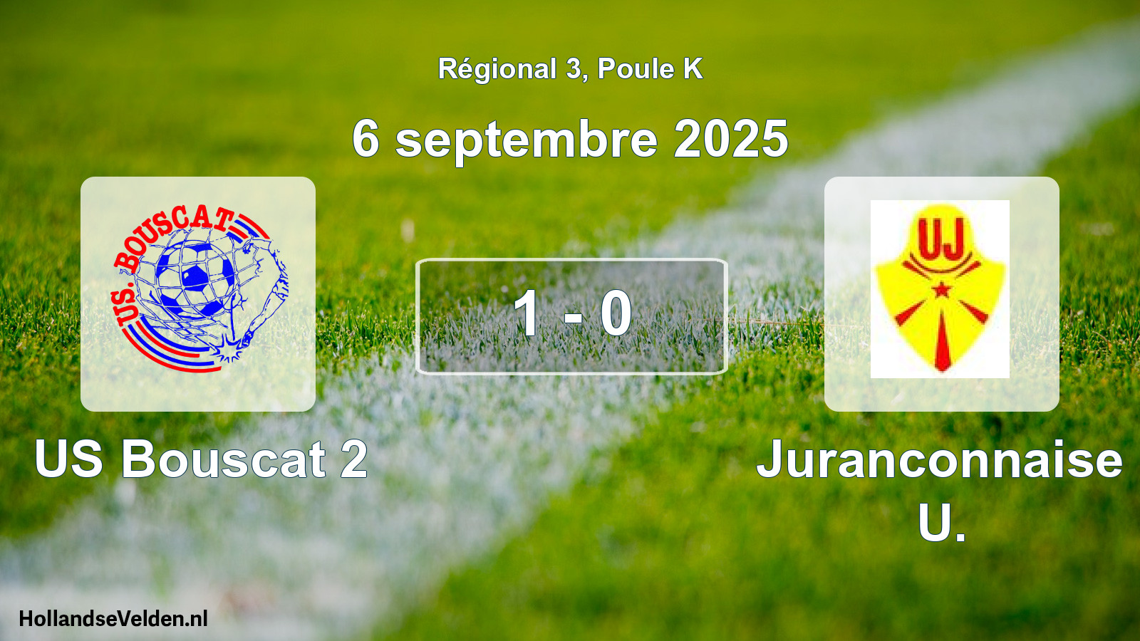 Match joué: US Bouscat 2 - Juranconnaise U. 1 - 0 (6 septembre 2025)