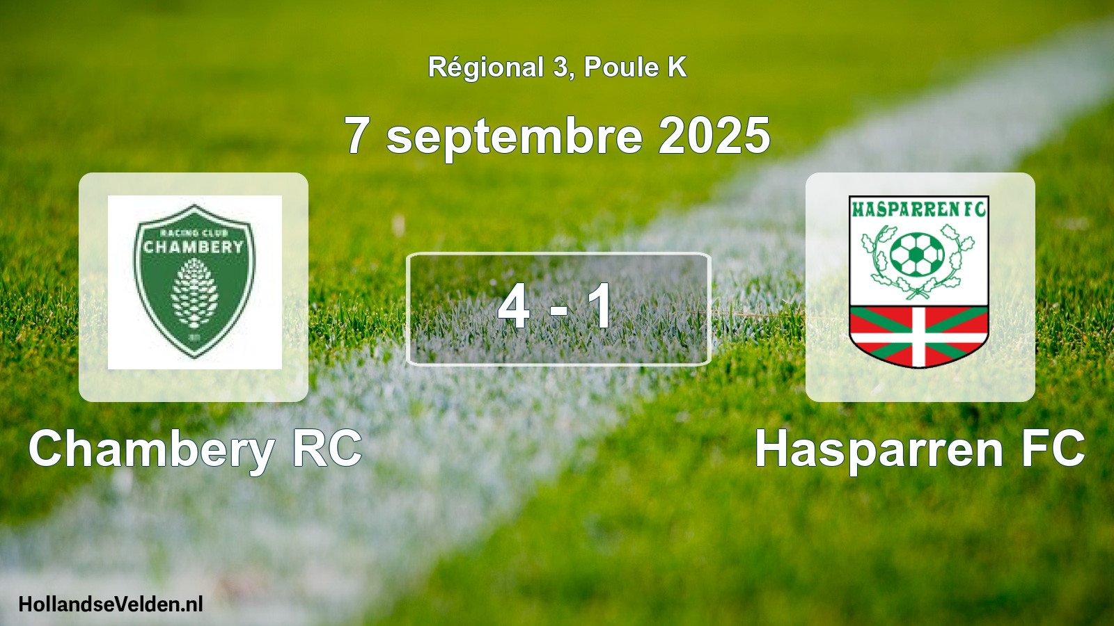 Total number of matches played: Chambery RC - Hasparren FC 4 - 1 (7 September 2025)