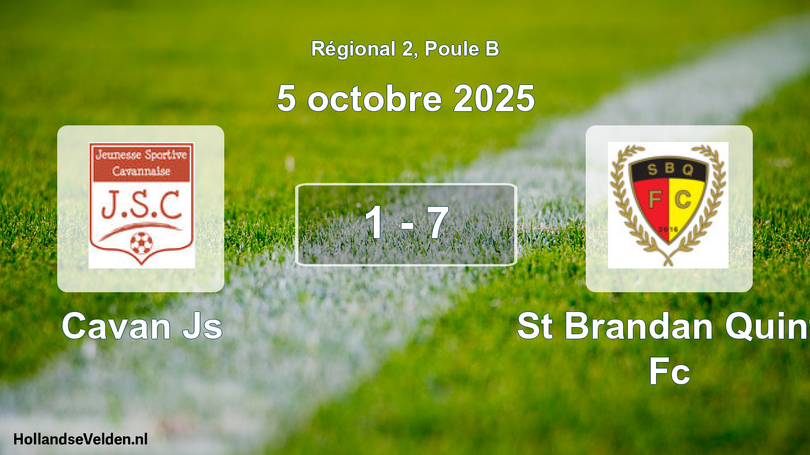 Gespeelde wedstrijd: Cavan Js - St Brandan Quint Fc 1 - 7 (5 octobre 2025)