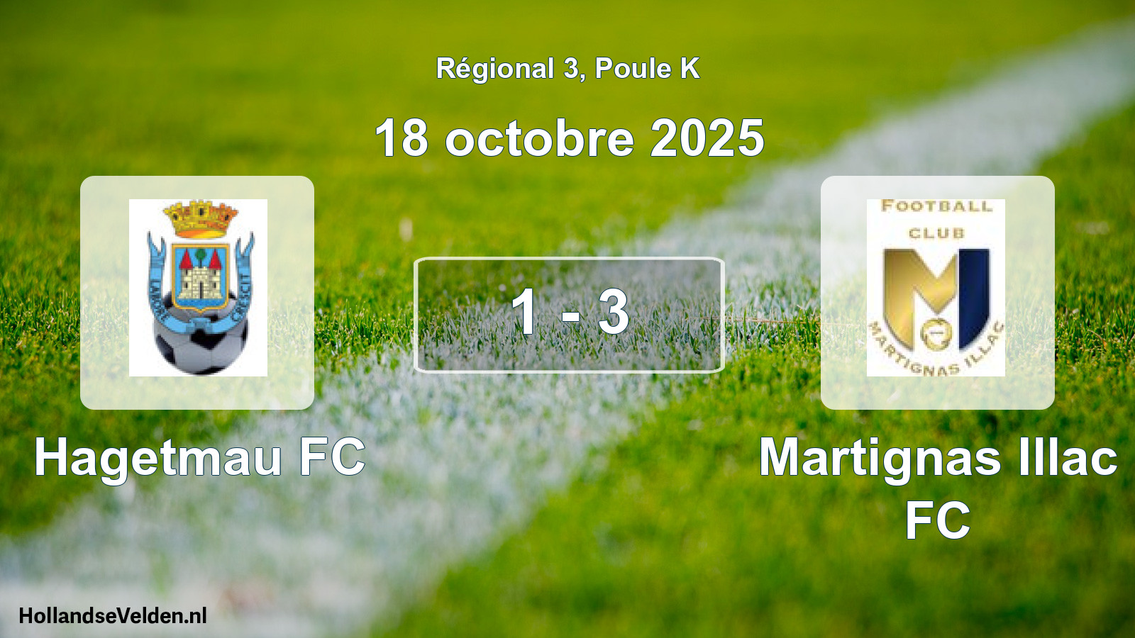 Total number of matches played: Hagetmau FC - Martignas Illac FC 1 - 3 (18 October 2025)
