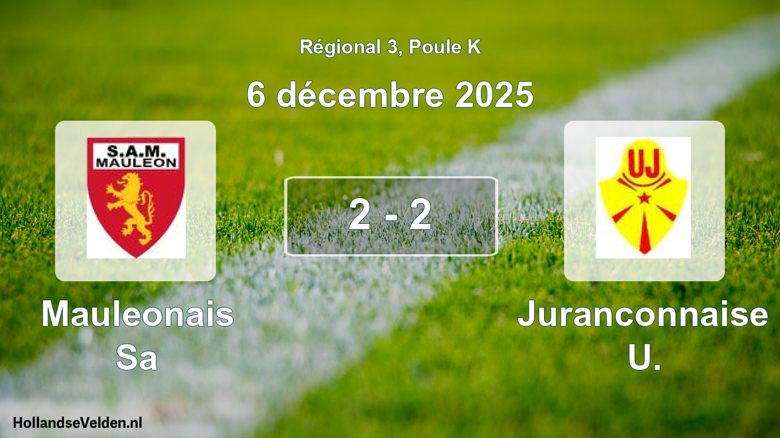 Match joué: Mauleonais Sa - Juranconnaise U. 2 - 2 (6 décembre 2025)