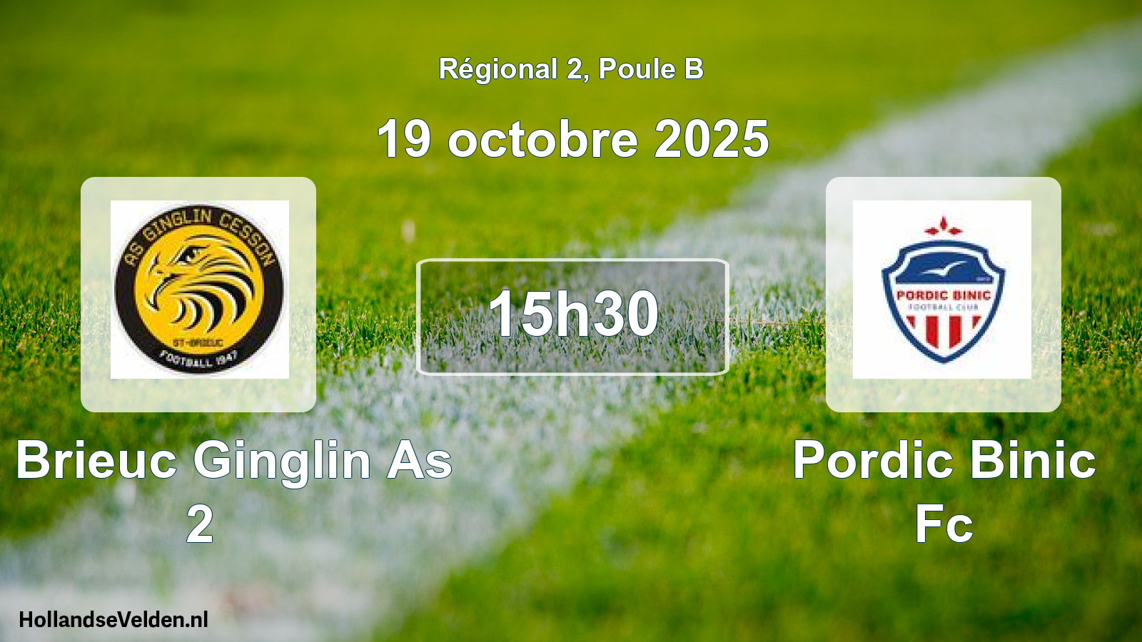 Scheduled Match: St Brieuc Ginglin As 2 - Pordic Binic Fc (19 October 2025)