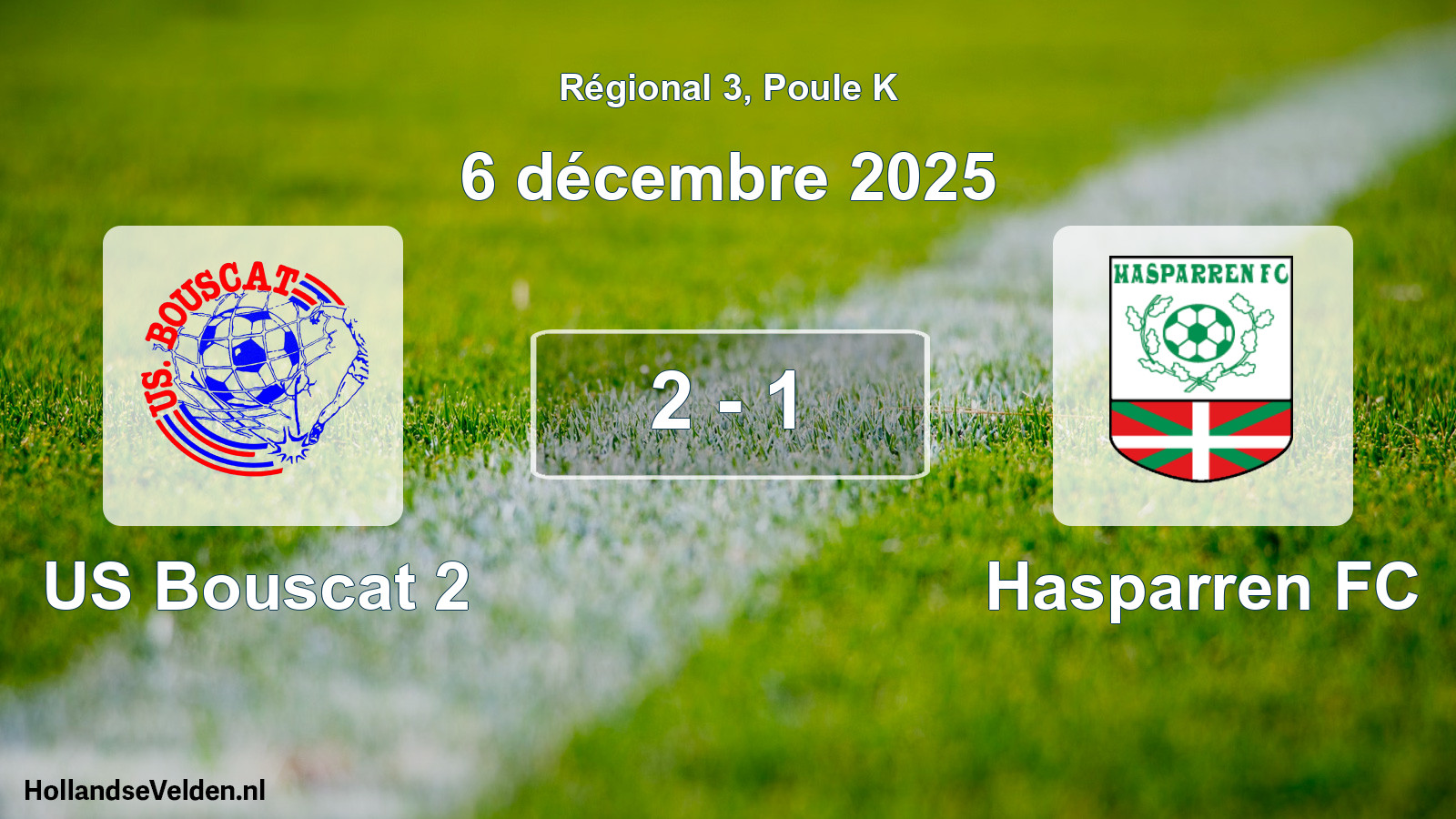 Match joué: US Bouscat 2 - Hasparren FC 2 - 1 (6 décembre 2025)