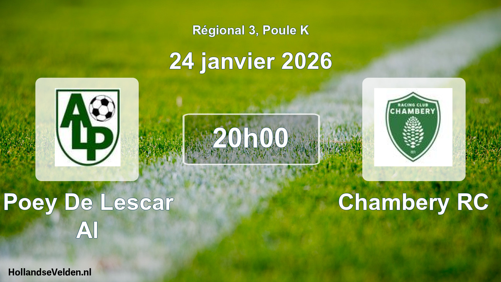 Match programmé: Poey De Lescar Al - Chambery RC (24 janvier 2026)