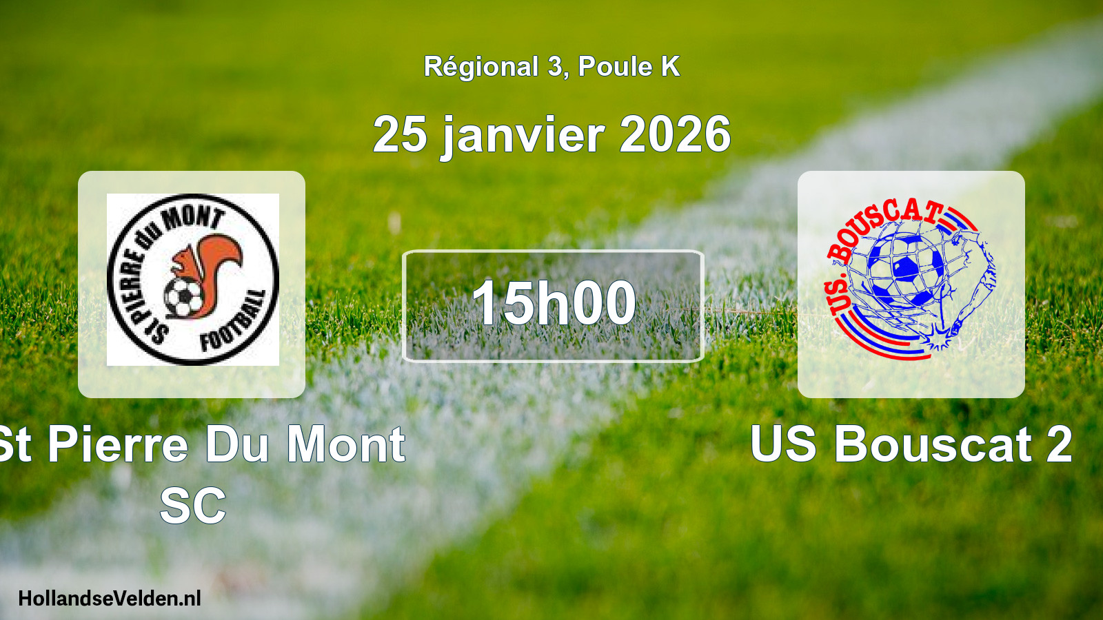 Scheduled Match: St Pierre Du Mont SC - US Bouscat 2 (25 January 2026)