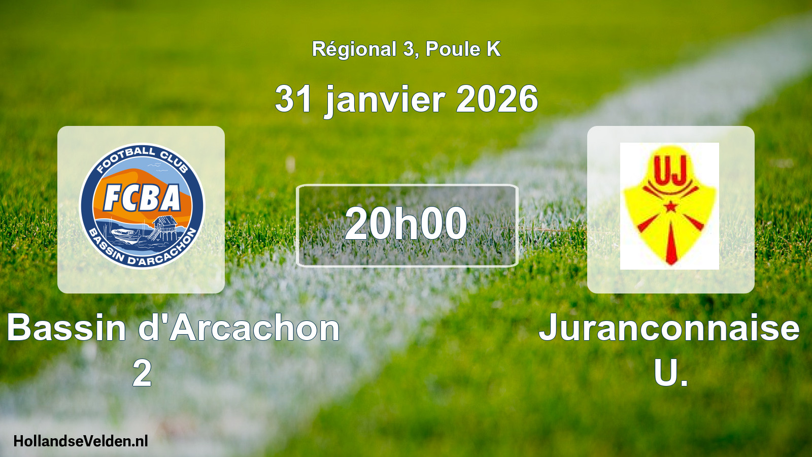 Match programmé: FC Bassin d'Arcachon 2 - Juranconnaise U. (31 janvier 2026)