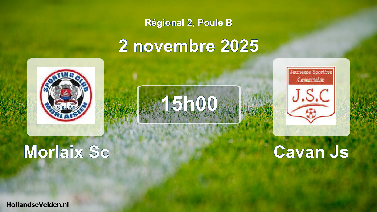 Geplande wedstrijd: Morlaix Sc - Cavan Js (2 november 2025)