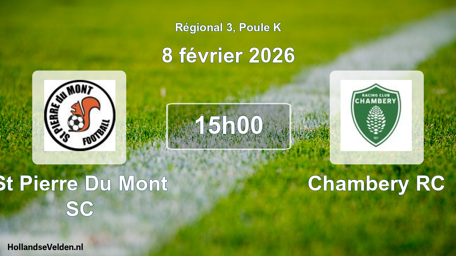 Match programmé: St Pierre Du Mont SC - Chambery RC (8 février 2026)