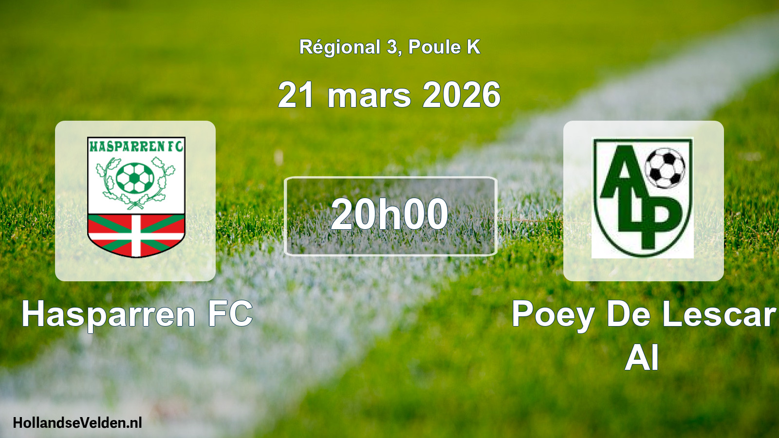 Match programmé: Hasparren FC - Poey De Lescar Al (21 mars 2026)