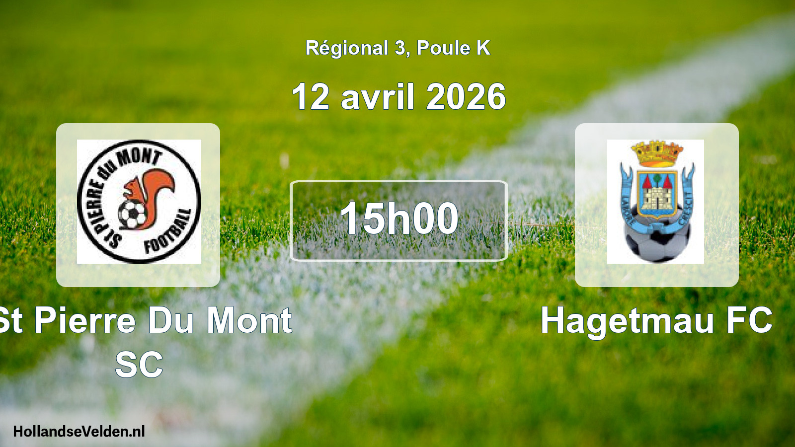 Match programmé: St Pierre Du Mont SC - Hagetmau FC (12 avril 2026)