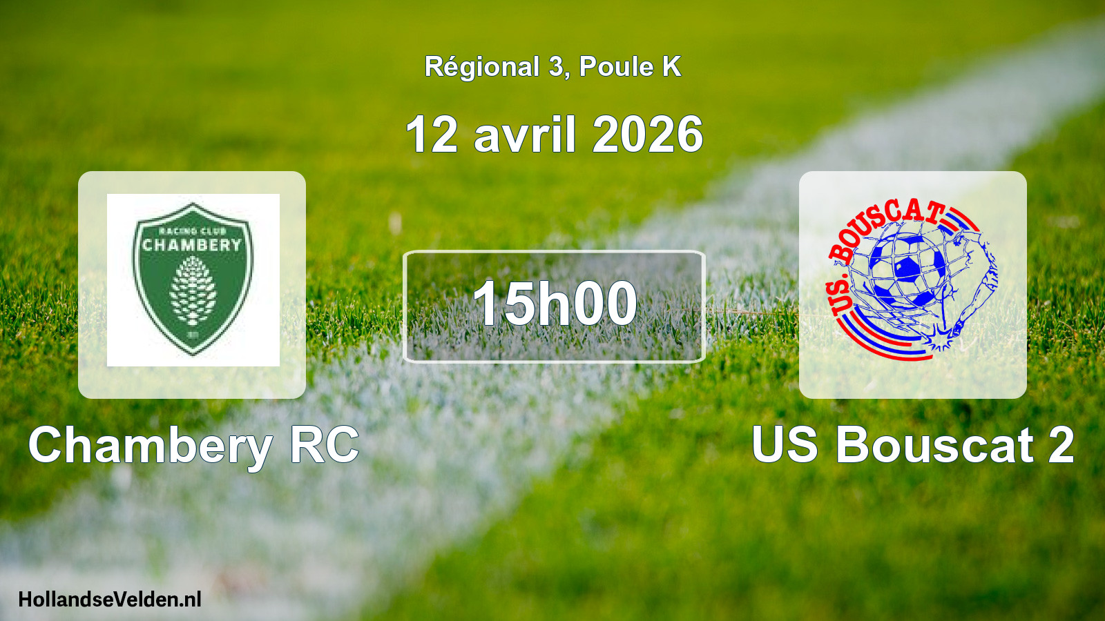 Match programmé: Chambery RC - US Bouscat 2 (12 avril 2026)