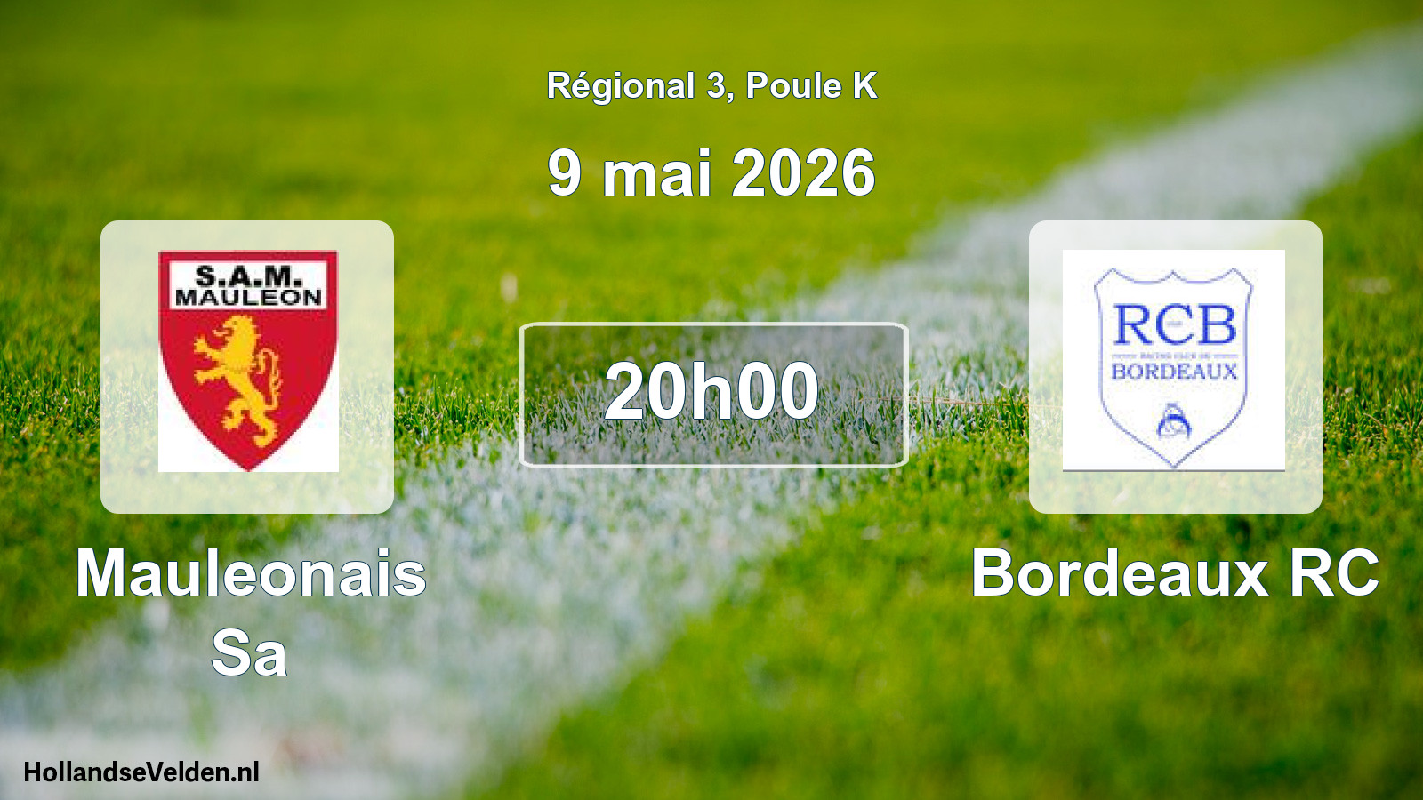 Match programmé: Mauleonais Sa - Bordeaux RC (9 mai 2026)