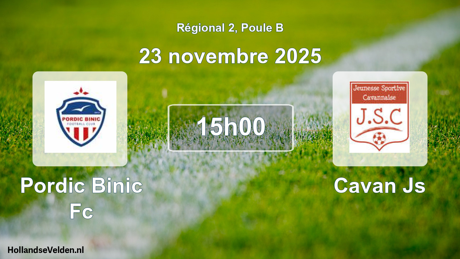 Geplande wedstrijd: Pordic Binic Fc - Cavan Js (23 novembre 2025)