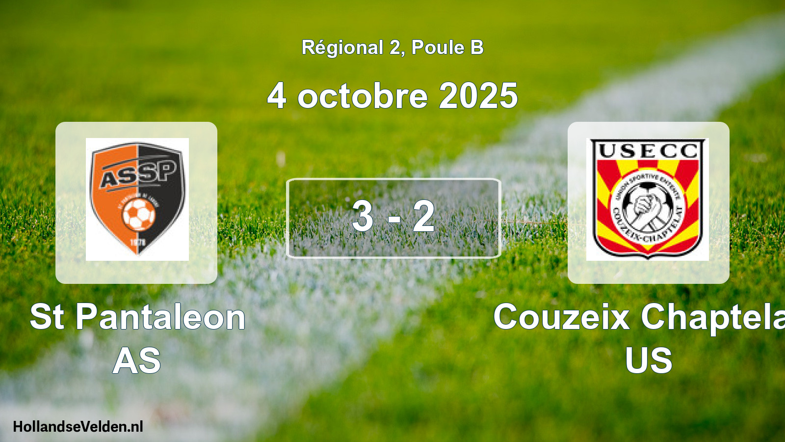 Gespeelde wedstrijd: St Pantaleon AS - Couzeix Chaptelat US 3 - 2 (4 oktober 2025)