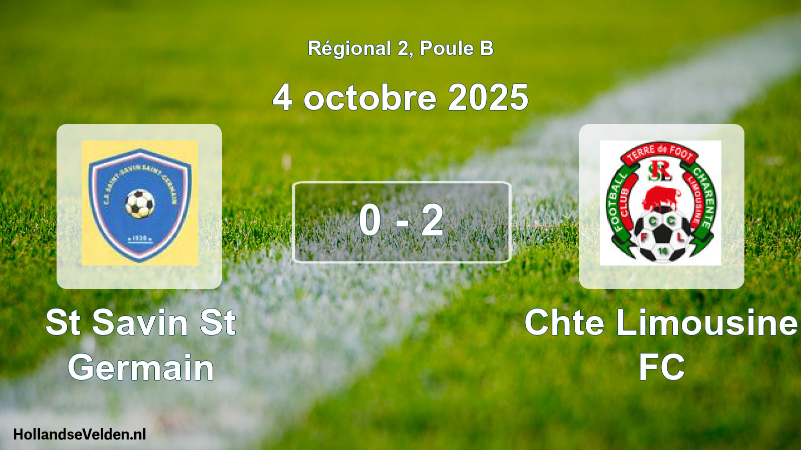 Total number of matches played: St Savin St Germain - Chte Limousine FC 0 - 2 (4 October 2025)