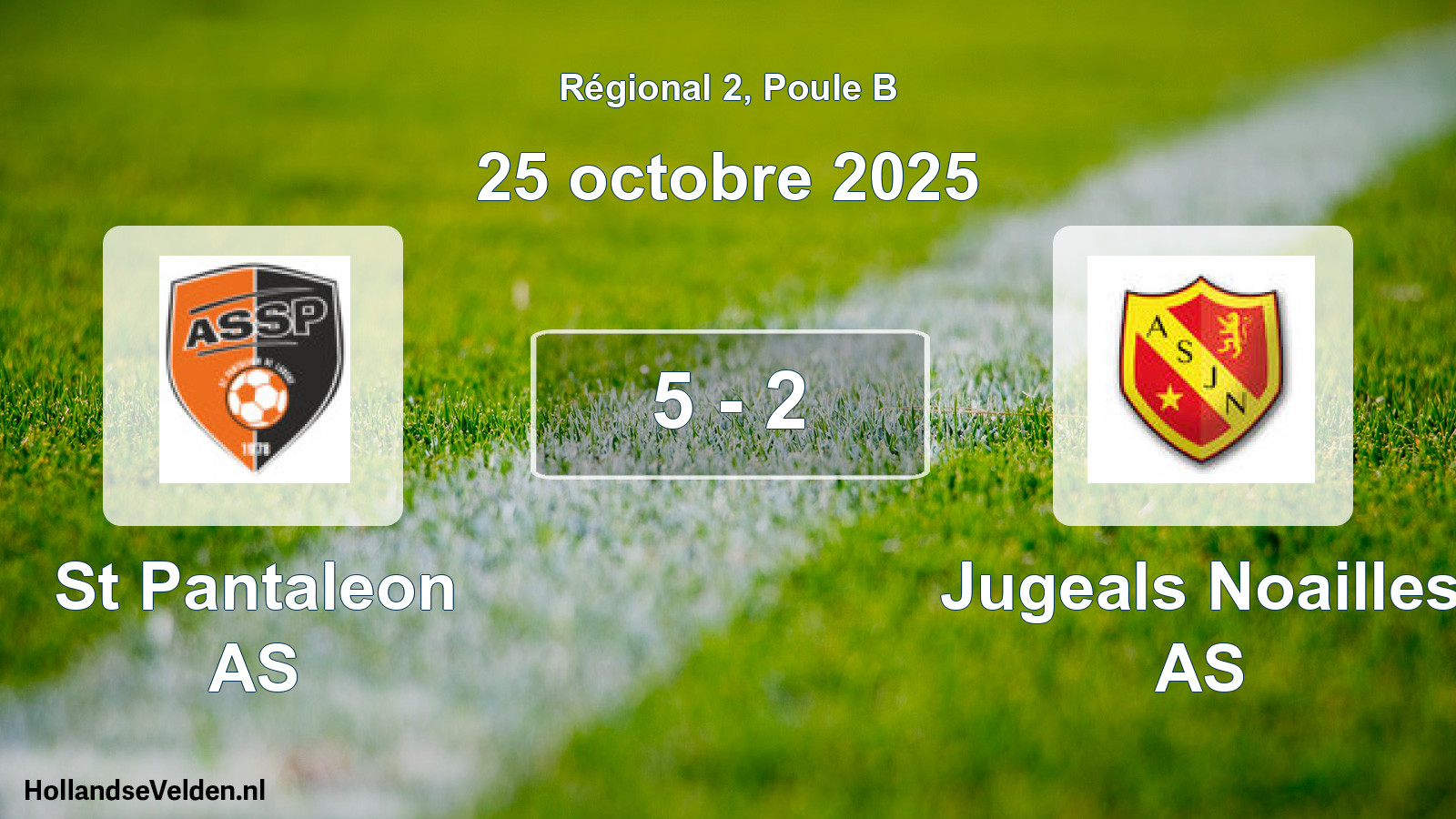 Match joué: St Pantaleon AS - Jugeals Noailles AS 5 - 2 (25 octobre 2025)