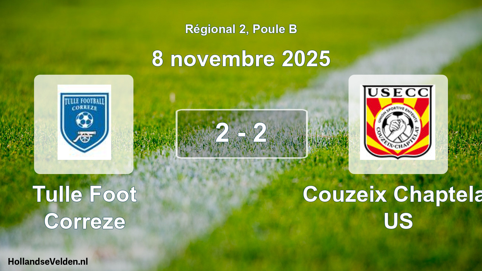 Match joué: Tulle Foot Correze - Couzeix Chaptelat US 2 - 2 (8 novembre 2025)