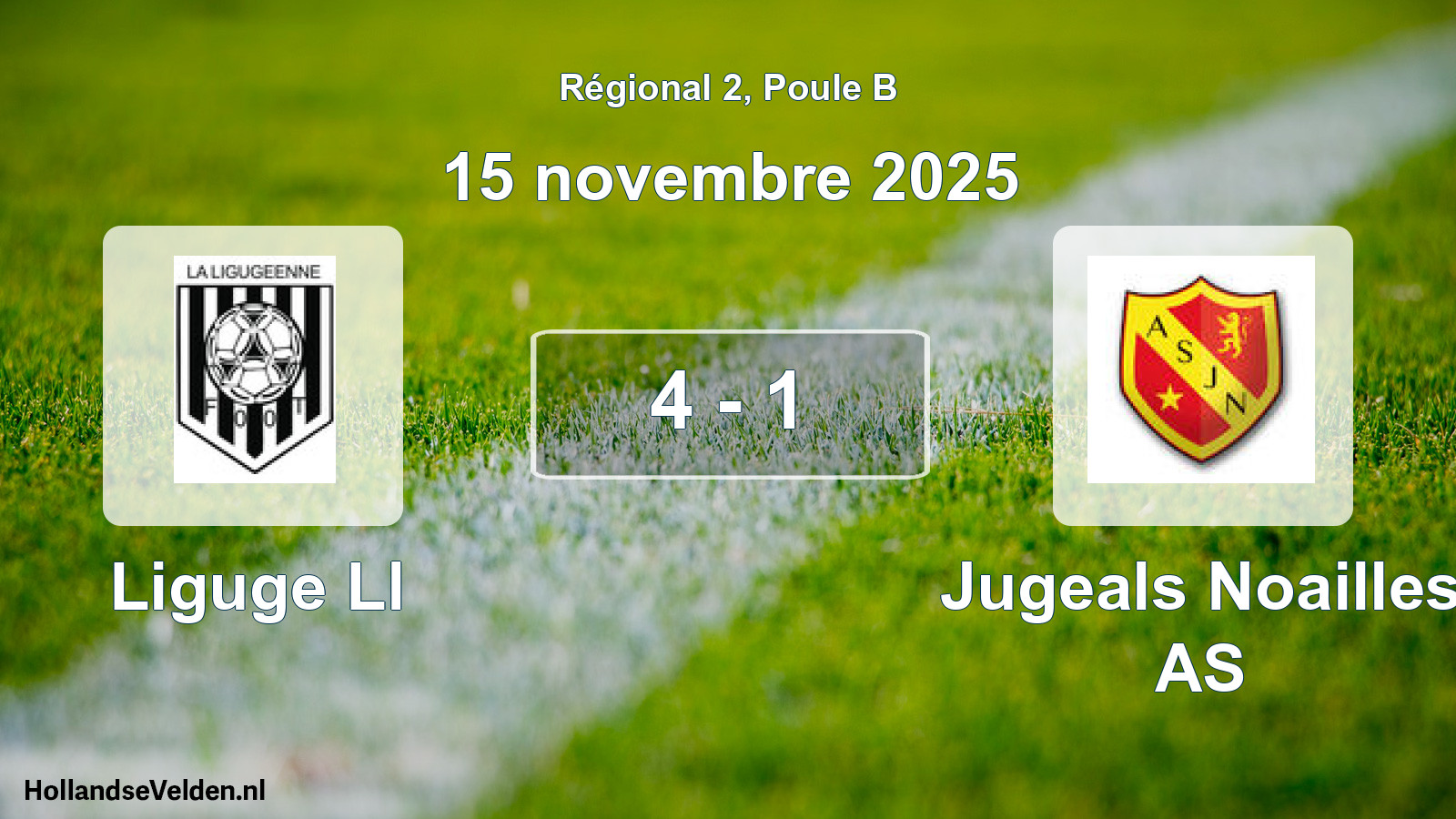 Gespeelde wedstrijd: Liguge Ll - Jugeals Noailles AS 4 - 1 (15 november 2025)