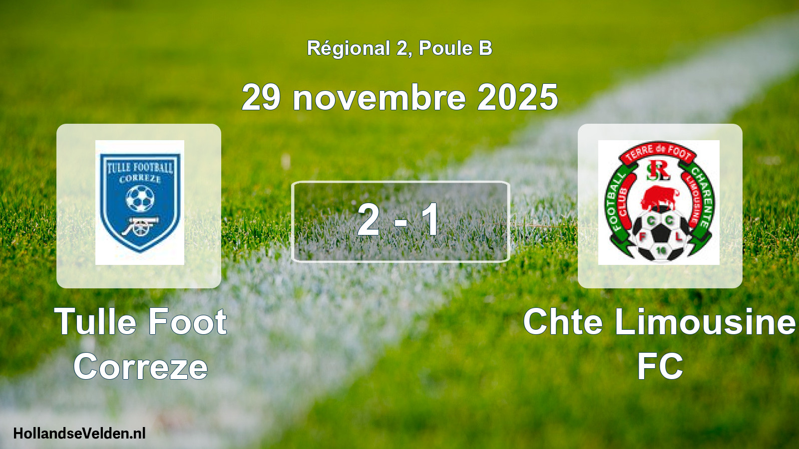 Match joué: Tulle Foot Correze - Chte Limousine FC 2 - 1 (29 novembre 2025)