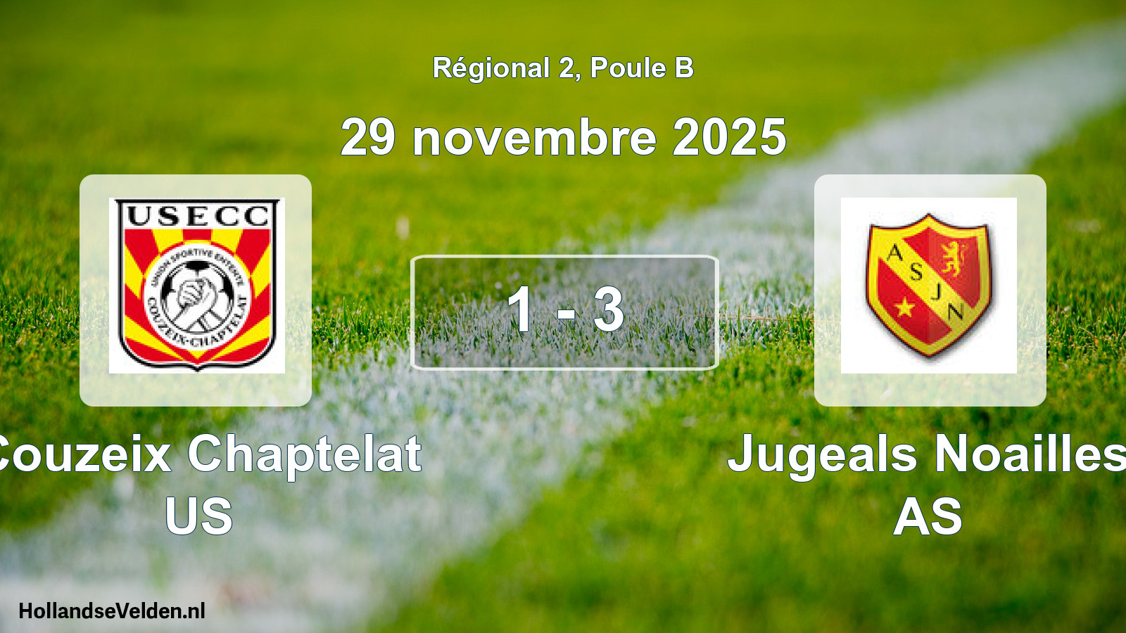 Gespeelde wedstrijd: Couzeix Chaptelat US - Jugeals Noailles AS 1 - 3 (29 november 2025)