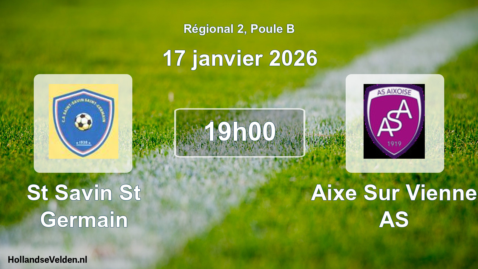 Match programmé: St Savin St Germain - Aixe Sur Vienne AS (17 janvier 2026)