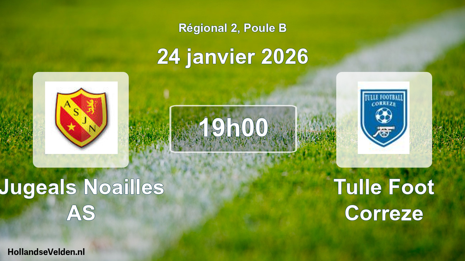 Match programmé: Jugeals Noailles AS - Tulle Foot Correze (24 janvier 2026)