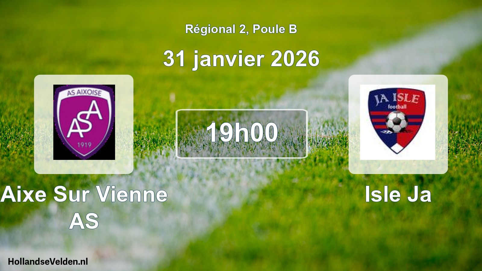 Match programmé: Aixe Sur Vienne AS - Isle Ja (31 janvier 2026)