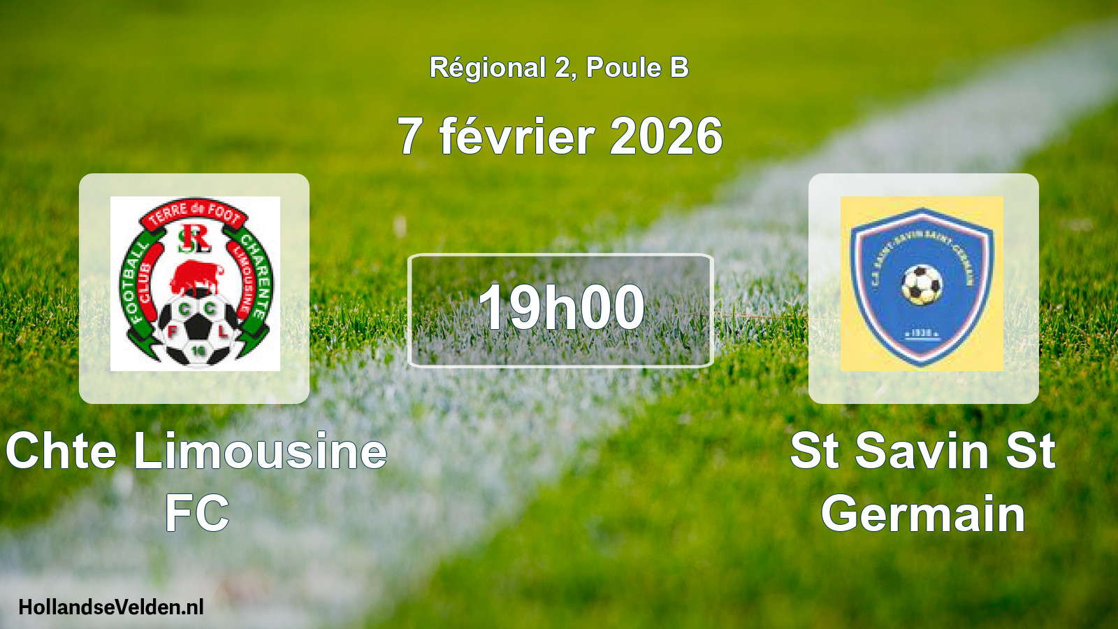 Match programmé: Chte Limousine FC - St Savin St Germain (7 février 2026)