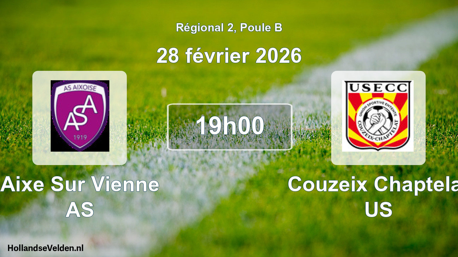 Match programmé: Aixe Sur Vienne AS - Couzeix Chaptelat US (28 février 2026)