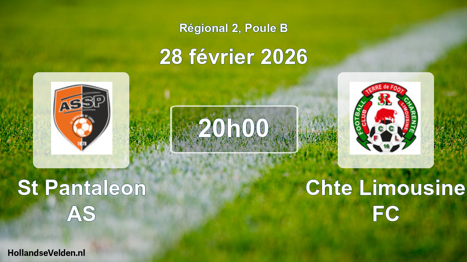 Match programmé: St Pantaleon AS - Chte Limousine FC (28 février 2026)