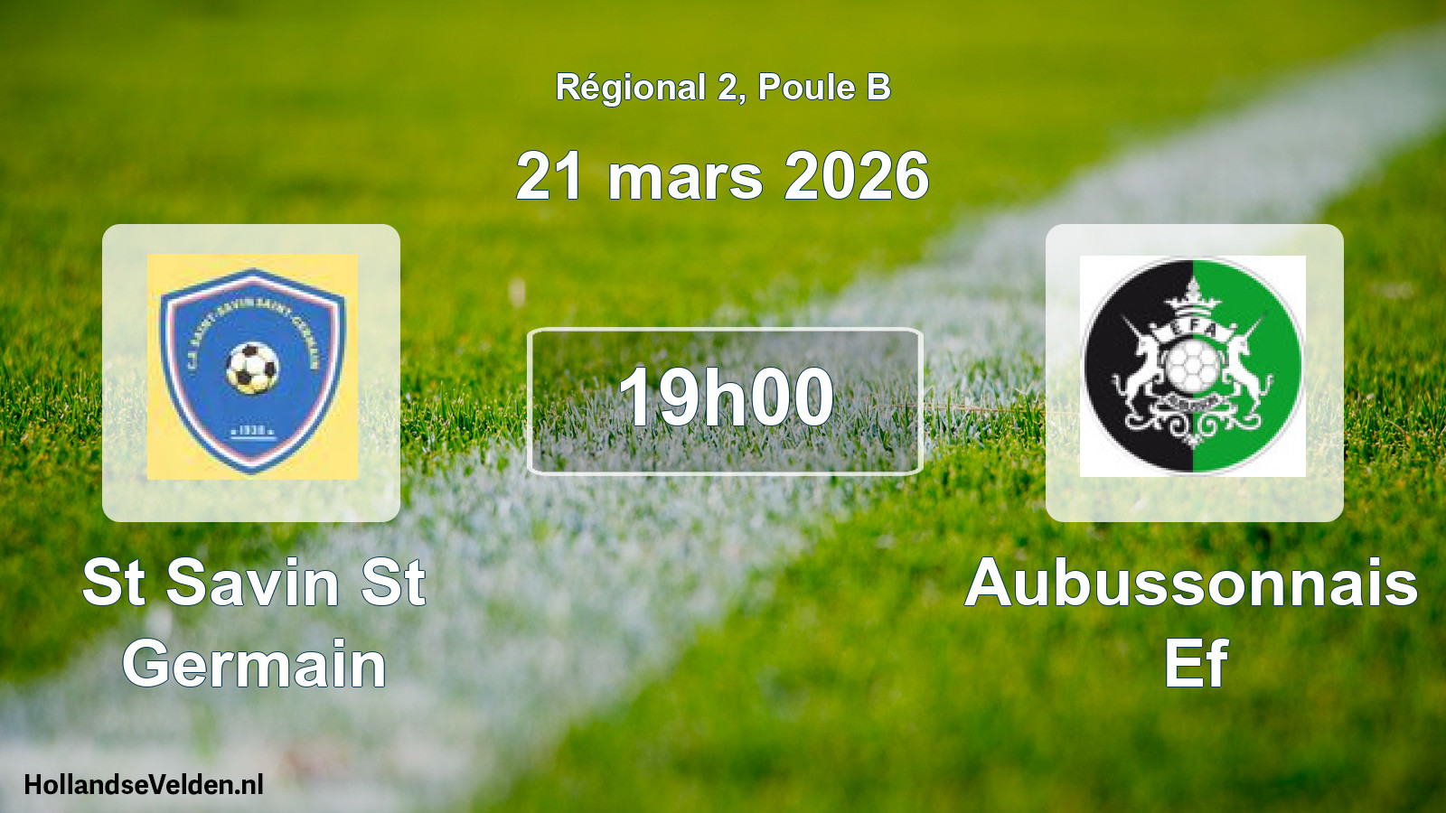 Match programmé: St Savin St Germain - Aubussonnais Ef (21 mars 2026)
