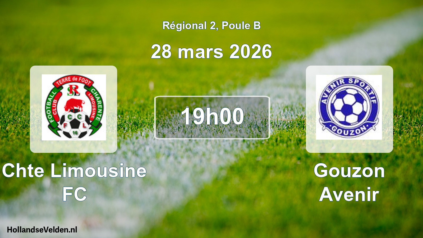 Match programmé: Chte Limousine FC - Gouzon Avenir (28 mars 2026)