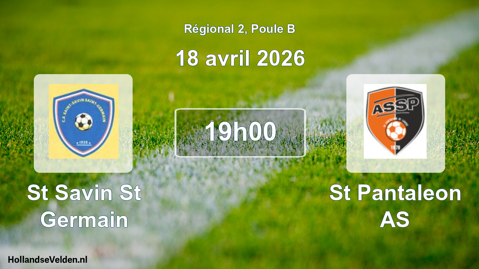 Match programmé: St Savin St Germain - St Pantaleon AS (18 avril 2026)