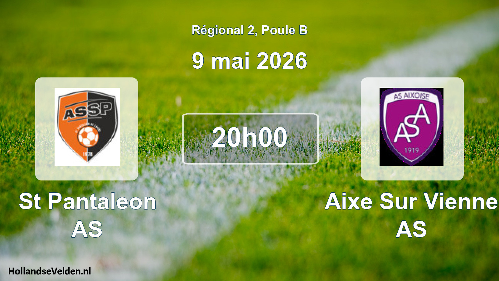 Match programmé: St Pantaleon AS - Aixe Sur Vienne AS (9 mai 2026)