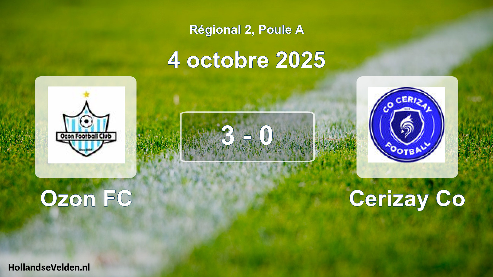 Match joué: Ozon FC - Cerizay Co 3 - 0 (4 octobre 2025)