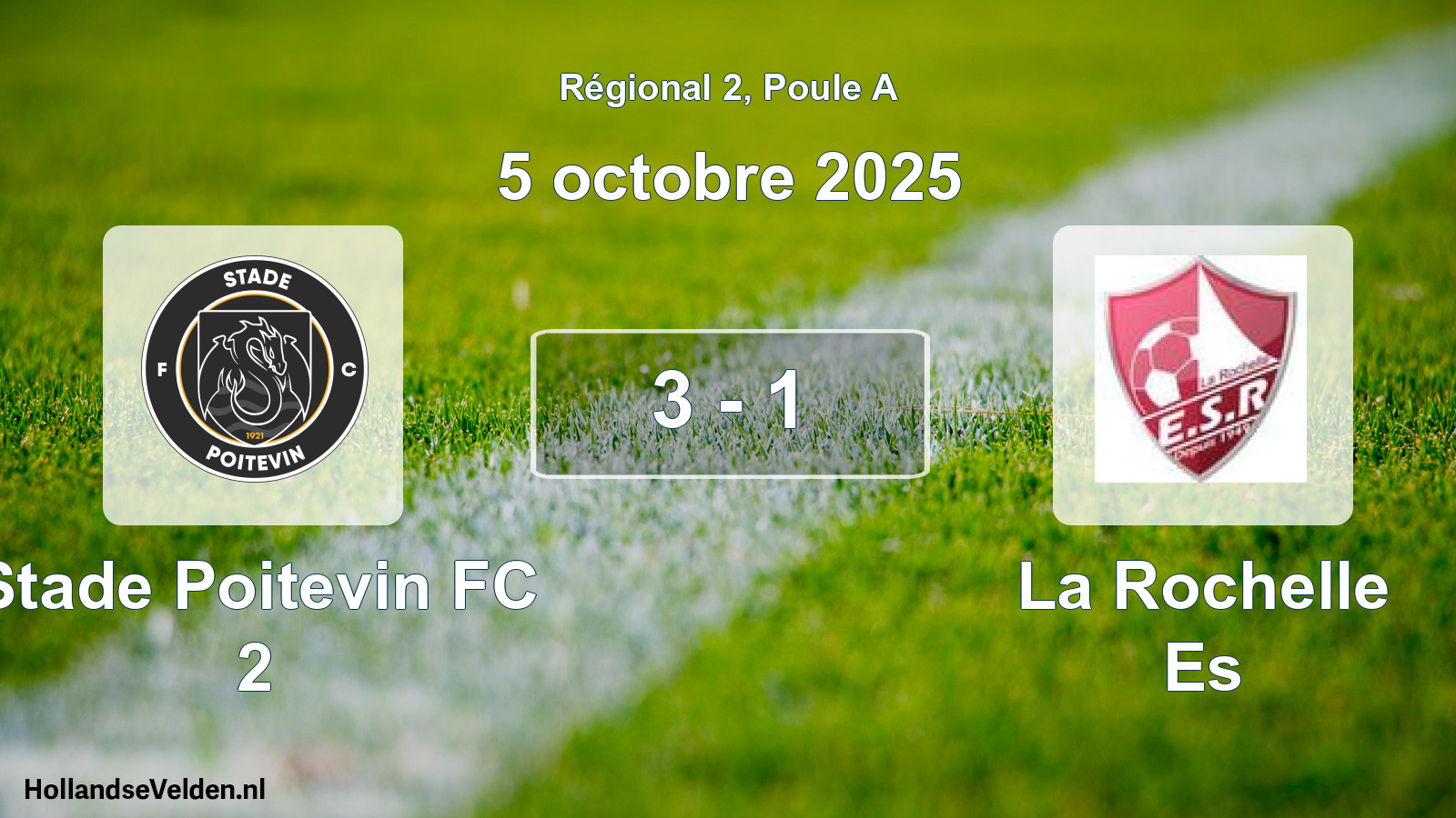 Match joué: Stade Poitevin FC 2 - La Rochelle Es 3 - 1 (5 octobre 2025)
