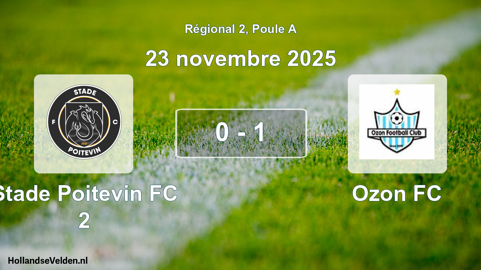 Match joué: Stade Poitevin FC 2 - Ozon FC 0 - 1 (23 novembre 2025)