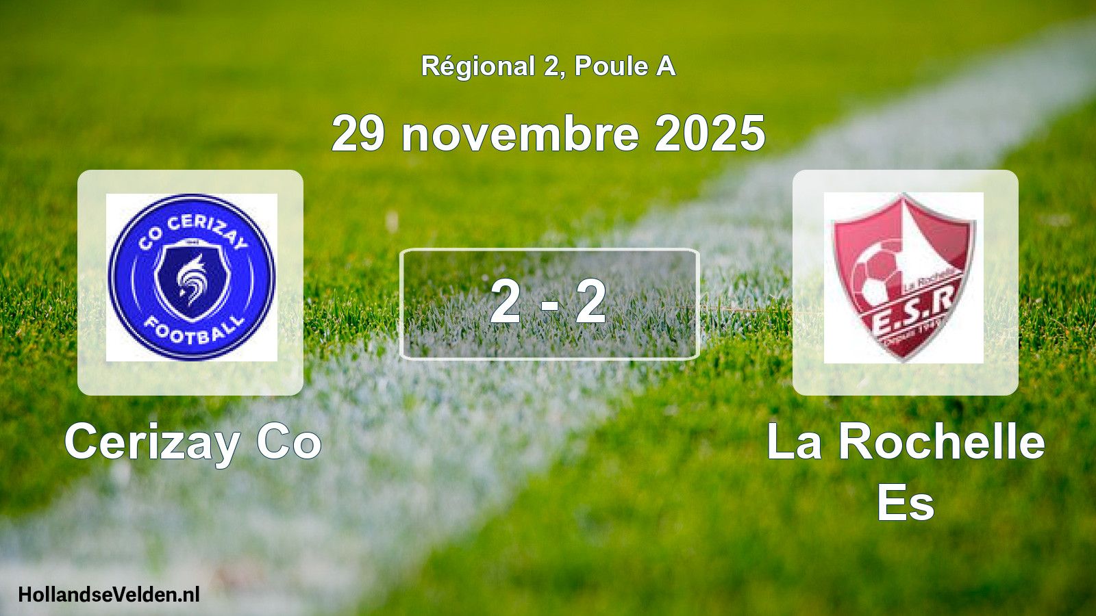 Gespeelde wedstrijd: Cerizay Co - La Rochelle Es 2 - 2 (29 november 2025)