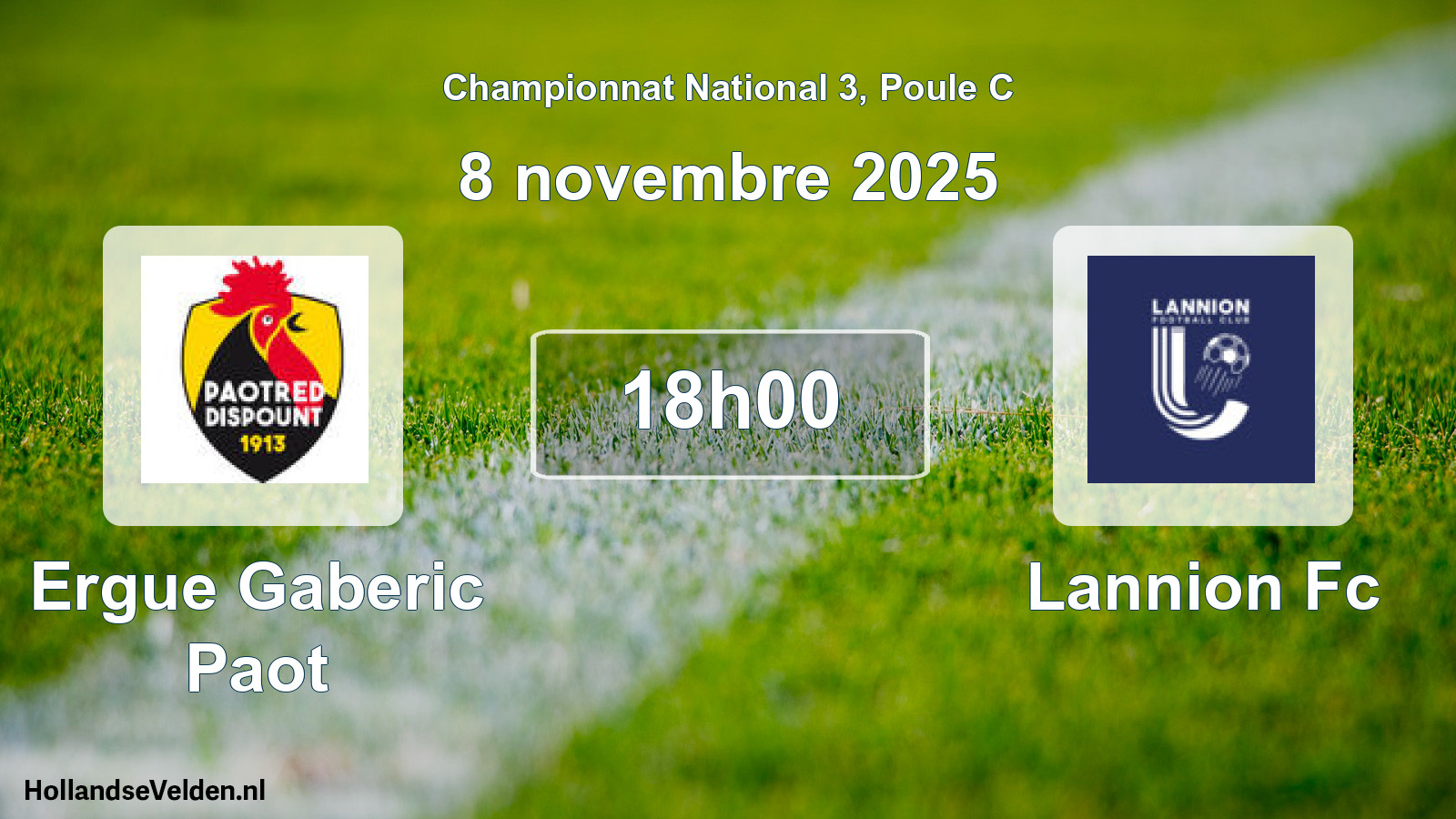 Scheduled Match: Ergue Gaberic Paot - Lannion Fc (8 November 2025)
