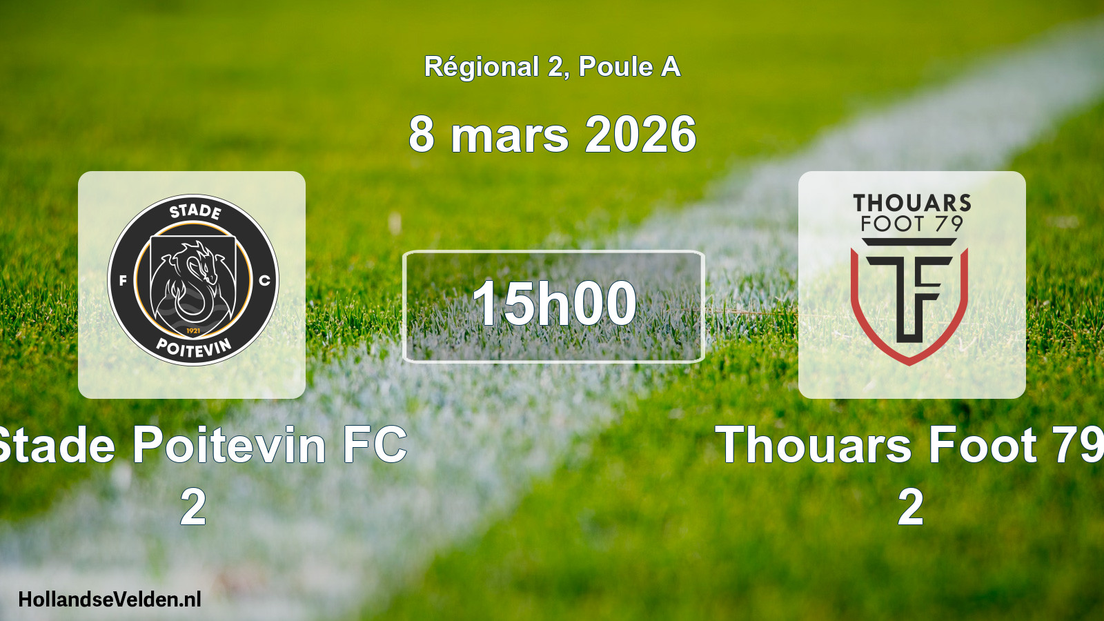 Match programmé: Stade Poitevin FC 2 - Thouars Foot 79 2 (8 mars 2026)
