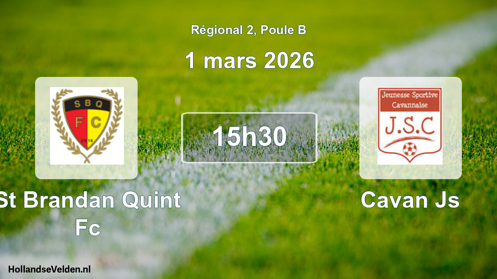 Geplande wedstrijd: St Brandan Quint Fc - Cavan Js (1 mars 2026)