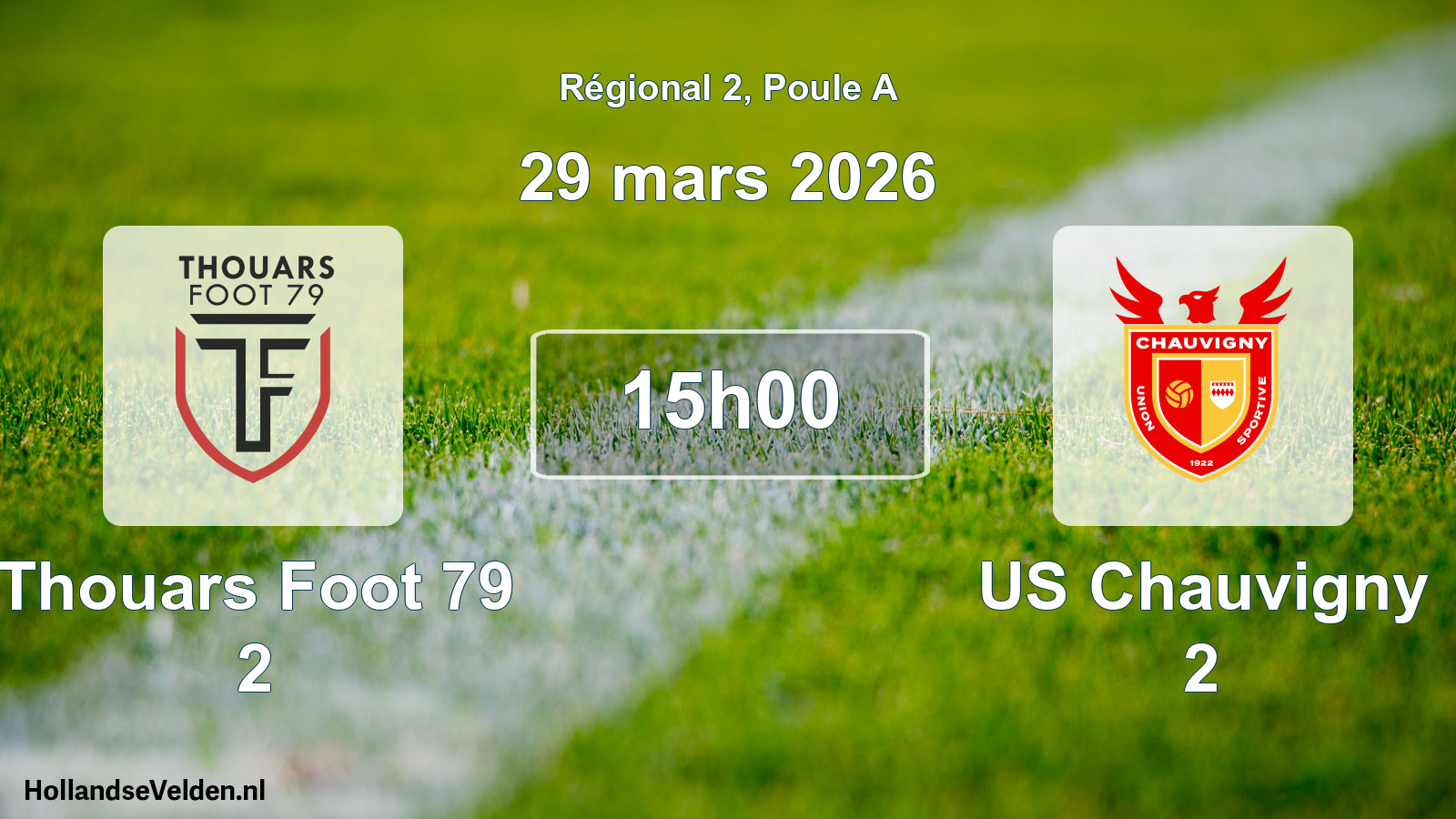 Match programmé: Thouars Foot 79 2 - US Chauvigny 2 (29 mars 2026)