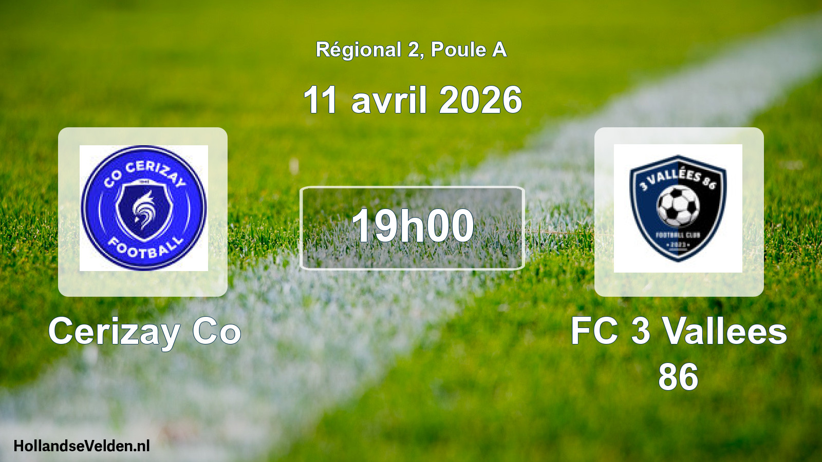 Geplande wedstrijd: Cerizay Co - FC 3 Vallees 86 (11 april 2026)